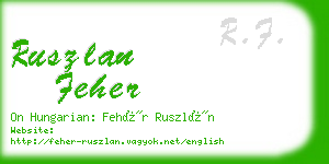 ruszlan feher business card